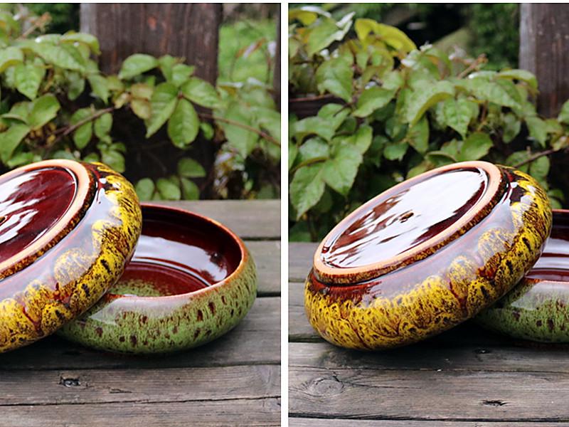 Large Kiln-Glazed Ceramic Succulent Planter - Creative Garden Pot