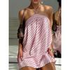 Women's Striped Halter Backless Dress - Spicy European and American Holiday Beachwear
