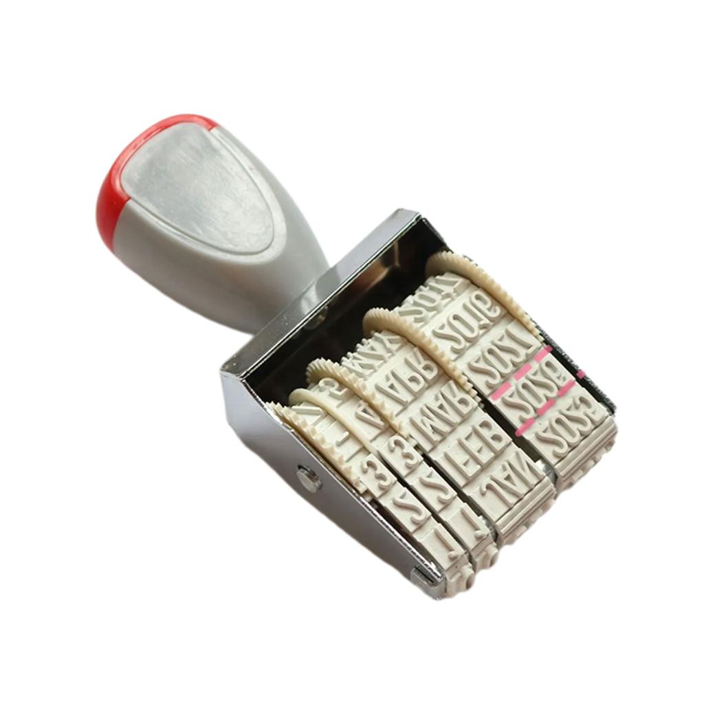English/Spanish/French Date Stamp Plastic Number Stamp Adjustable Digits Number Stamp Inking Dater Stamp for Office