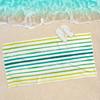 Ultra Soft Quick Dry Large Striped Beach Towel, Thick Microfiber for Yoga Swimming Running
