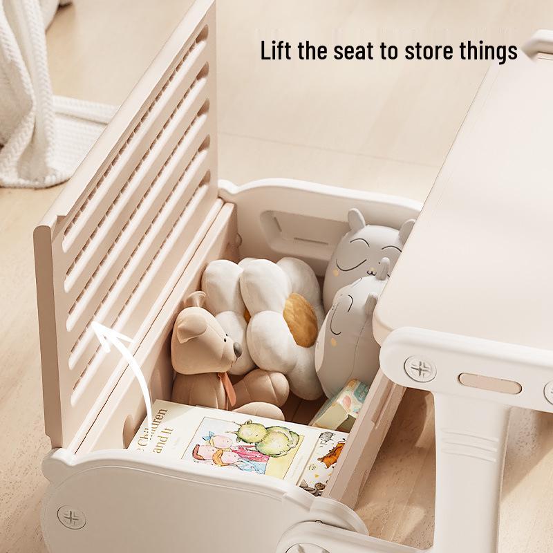 Kids' Foldable Sofa Desk Set: Features a Study Desk, Chair, and Table for Drawing and Writing. Perfect for Kindergarten and Toddlers.