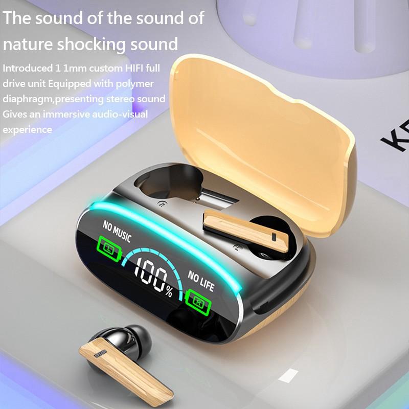 Wireless Long Battery Life Earbuds Simulated Log Bluetooth 5.3 Headset Touch Control Support Emergency Phone Charging