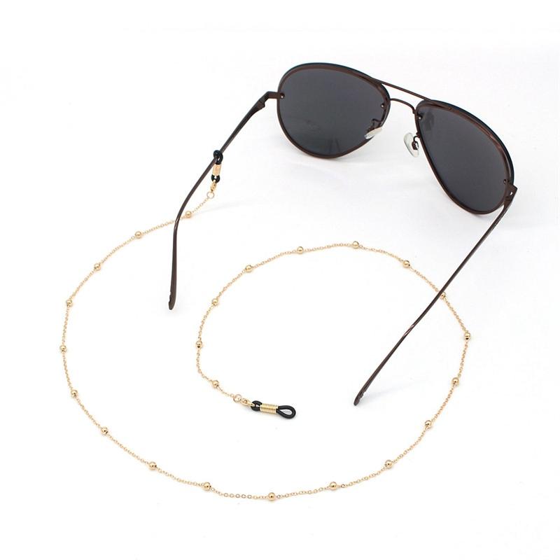 

Silver Beads Dual-Use Simple Gold Eyeglasses Chain Sunglasses Lanyard Chain Necklace