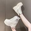 New Woman Platform Ankle Boots Winter Chunky Sneakers Warm Casual Vulcanized Shoes 10CM High Top Leather Short Boots Women Mujer