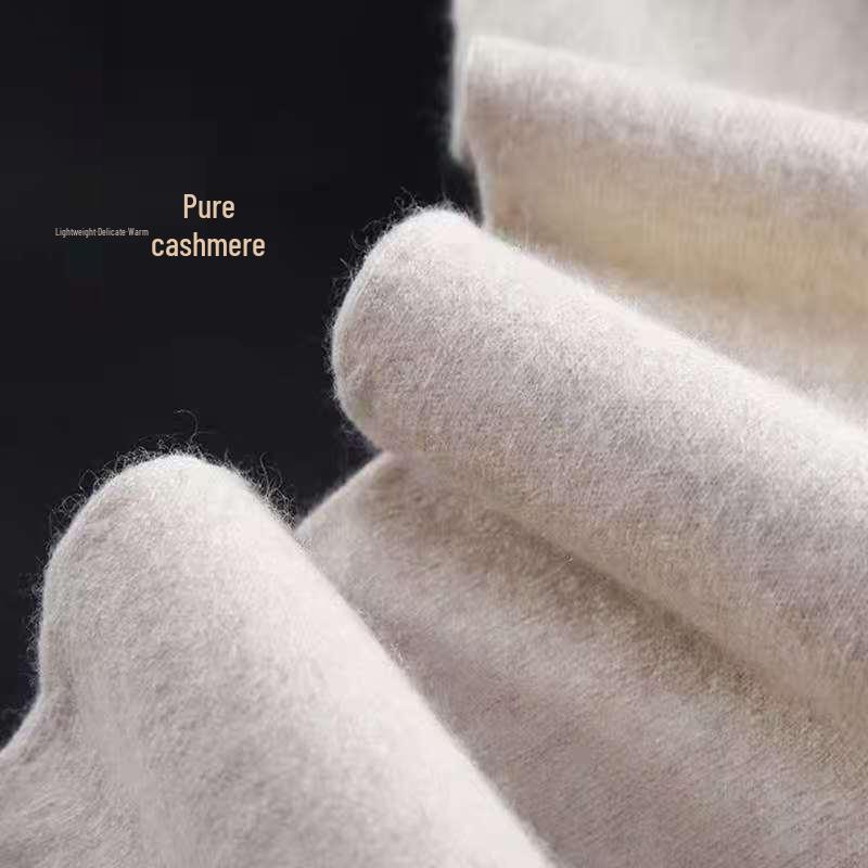 Ordos City Unisex Pure Cashmere Pants - Thick High Waist for Men, Thin Slimming Base for Women