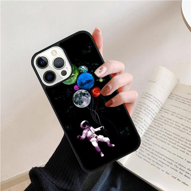 Starry Space Moon Astronaut Aesthetic Phone Case Cover for iPhone 17 Air 16 15 14 13 11 12 Pro Max Plus Coque