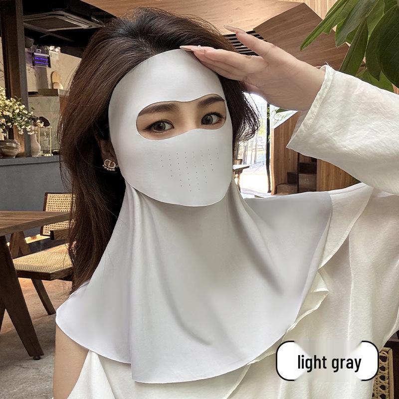 Drinkable Sun Protection Facekini: Long Neck & Full Face Protection, Breathable Summer Mask.