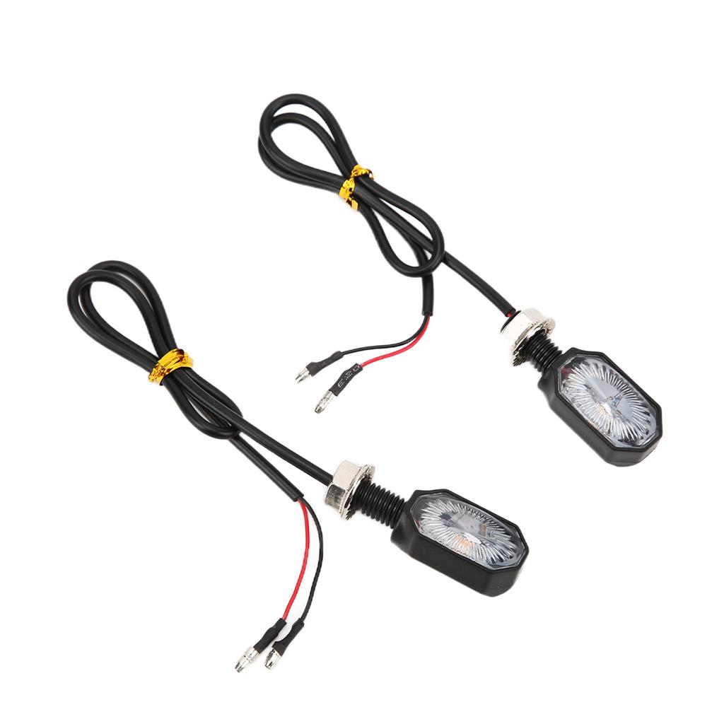 2 Pcs Universal Motorcycle Turn Signal Lights 12V Steering Lamp Mini Oval Lamp for ATV Scooter
