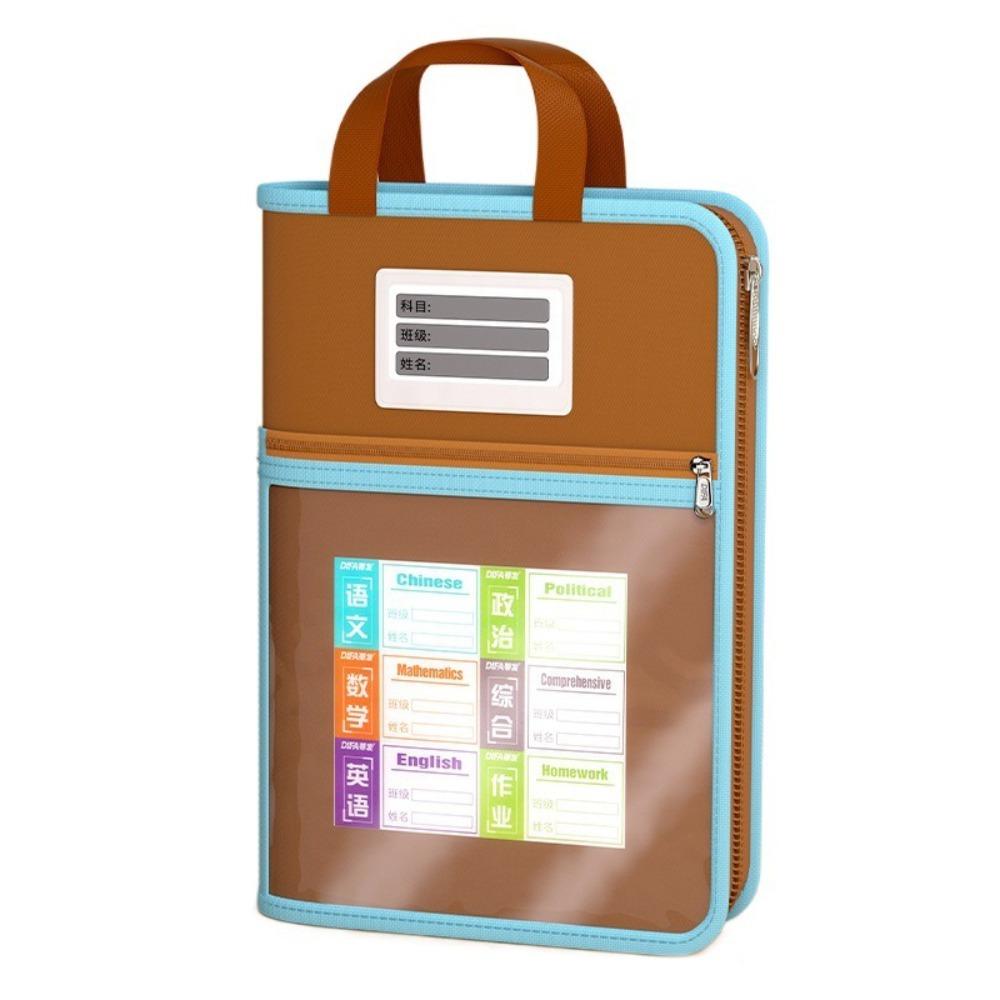 Transparent Stationery Storage Bag L-shaped Mesh Folder Bag For Student A4 File Bag Office Use