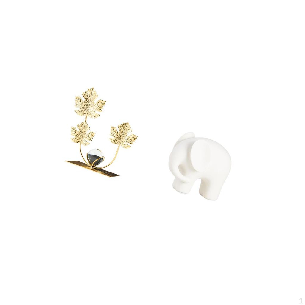 Leaves Elephant Statue Bookshelf Sculpture Birthday Housewarming Gift Bedroom Holiday Decorative