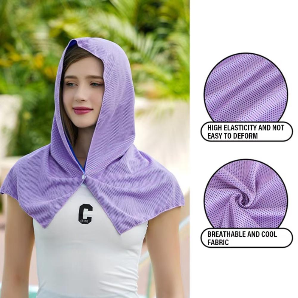 Cooling Hoodie Towel- Hood Towel Evaporative Cool Technology Cools Instantly When Wet Great for Sports Fitness Gym Bandana