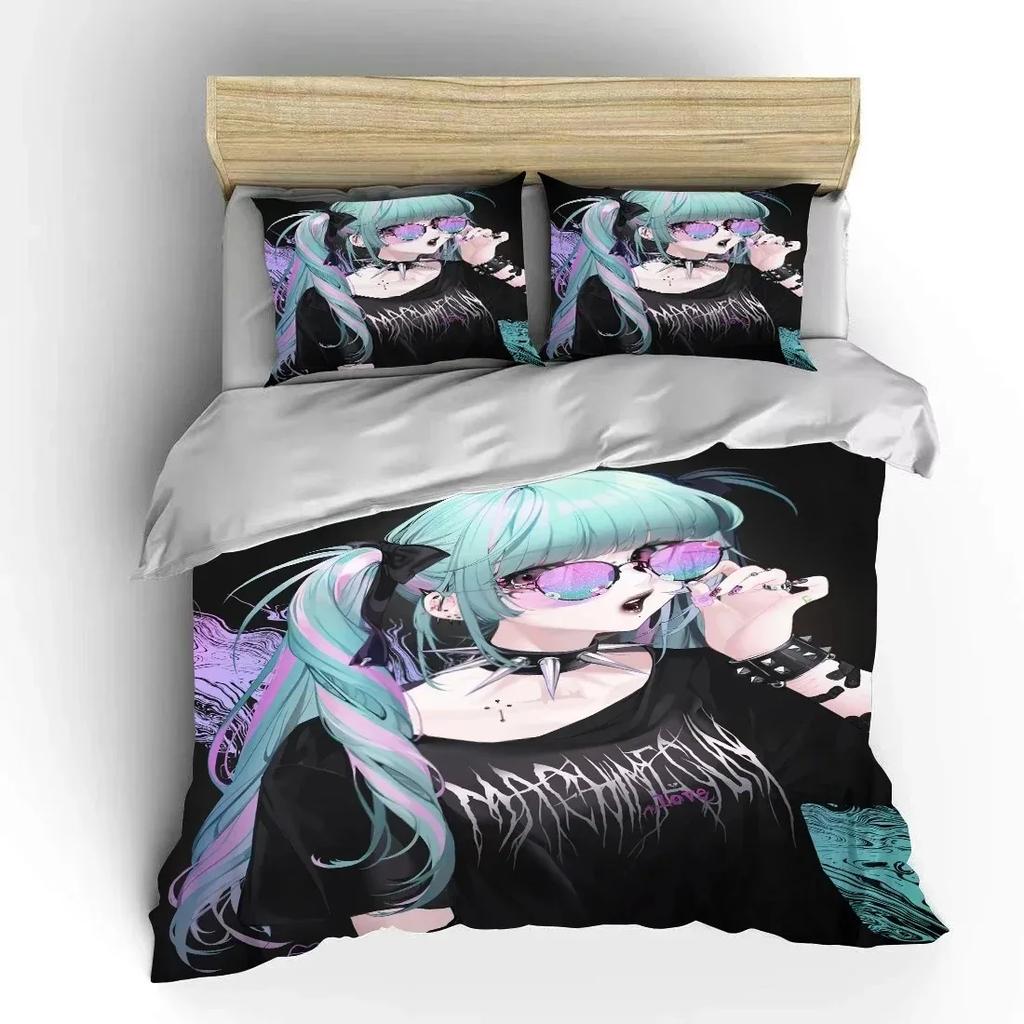 Japanese 3D Anime Moe Double Bed Duvet Cover Bed European Bedding Sets Home Textiles Luxury Pillow Cases Bedroom Bedding Sets