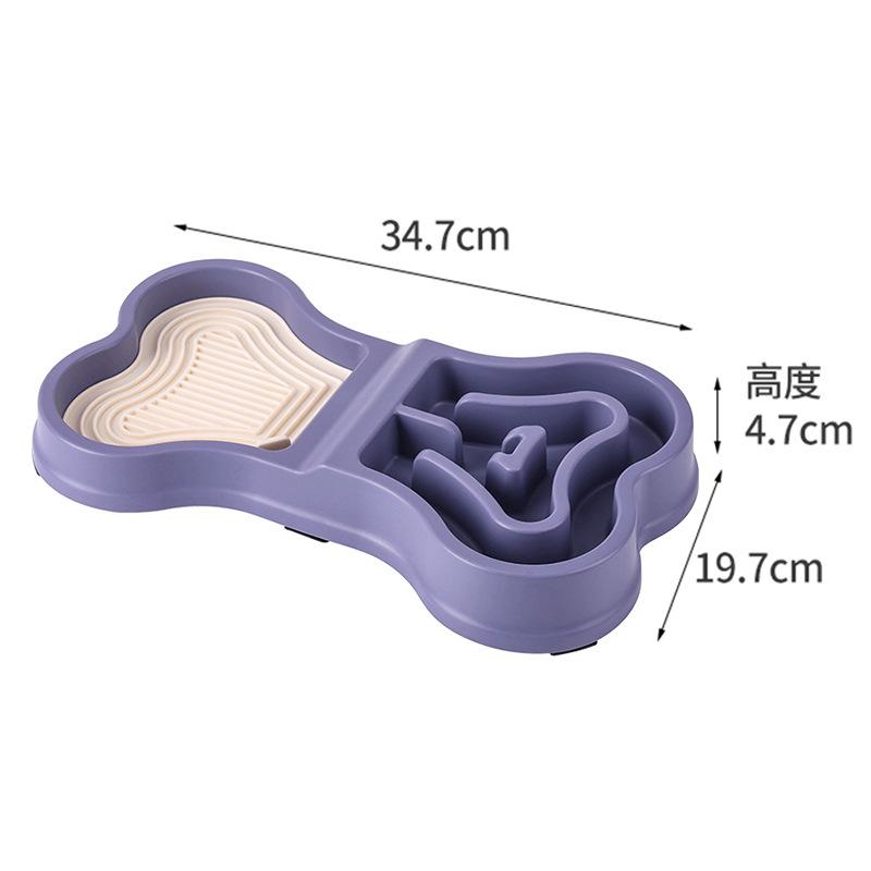 

Миска для медленного кормления питомца Собака Силиконовая лижущая пищевая подушка Миска для собаки Кошка Медленное кормление Лижущая миска для кошки Нескользящая и противоударная Миска для питомца Bones Slow Food Licking Double Bowl [Purple]