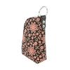 Inden-ya Key Case D, Deer Leather, Black Base X Pink Lacquer, Clematis Pattern, 4707-51-169