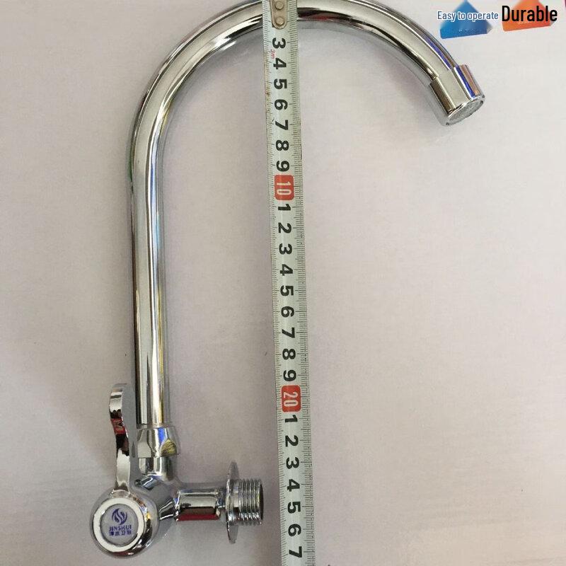 Grey Alloy Angle-Style Single Cold Wall-Mounted Faucet