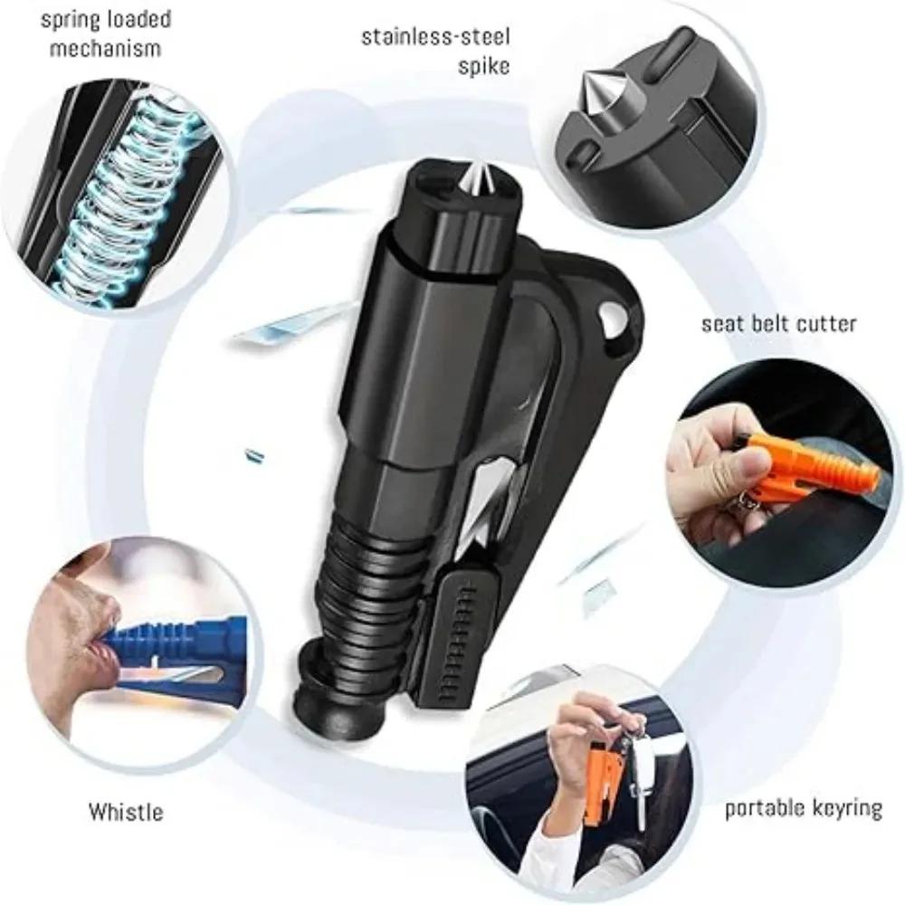3 In 1 Safety Hammer Car Emergency Rescue Car Escape Tool Window Breaker Seat Belt Cutter Compact Emergency Hammer Escape Tool