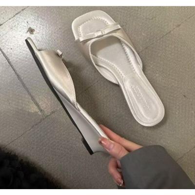 Fashion New Style Rubber Flip Flops Shoes Thin Heels Woman's Slippers Heeled Mules Slides Pointed Toe Low Hawaiian High Soft Summer Rome