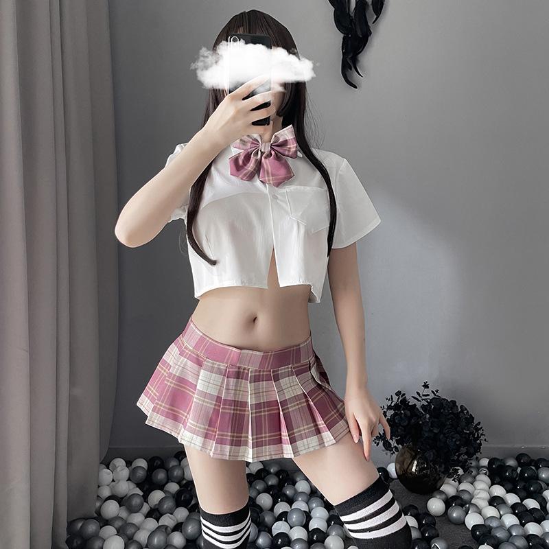 Sexy Sexy Student Dress Jk Uniform Pleated Skirt Seduction Cute Plaid Suit Sailor Role Performance