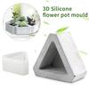 1 Pcs 3D Mold Triangle Concrete Silicone DIY Cement Clay Craft Casting Flower Pot Simple and Generous