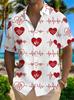 Trendy Short-sleeve Shirt with Love & Heart Prints, Casual and Versatile for Daily Wear.