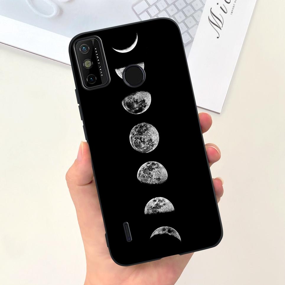 For Tecno Spark 6 Go Case KE5j KE5k Cute Astronaut Cat Night View Cover Liquid Silicone Phone Cases For Spark 6GO Bumper Fundas