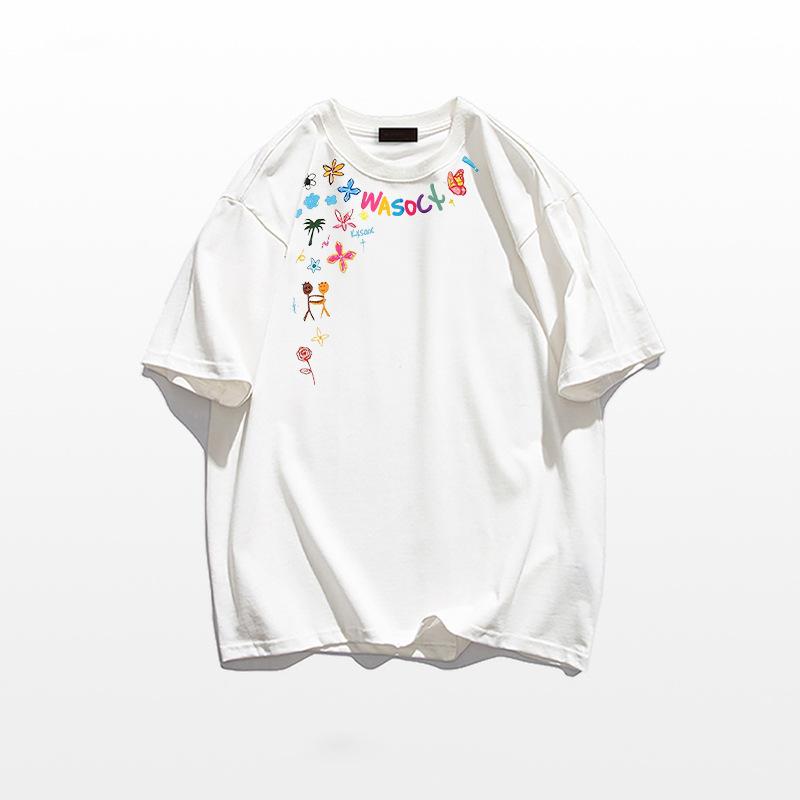 Fat MM cotton design short-sleeved t-shirt women's new summer American high street half-sleeved loose chic top