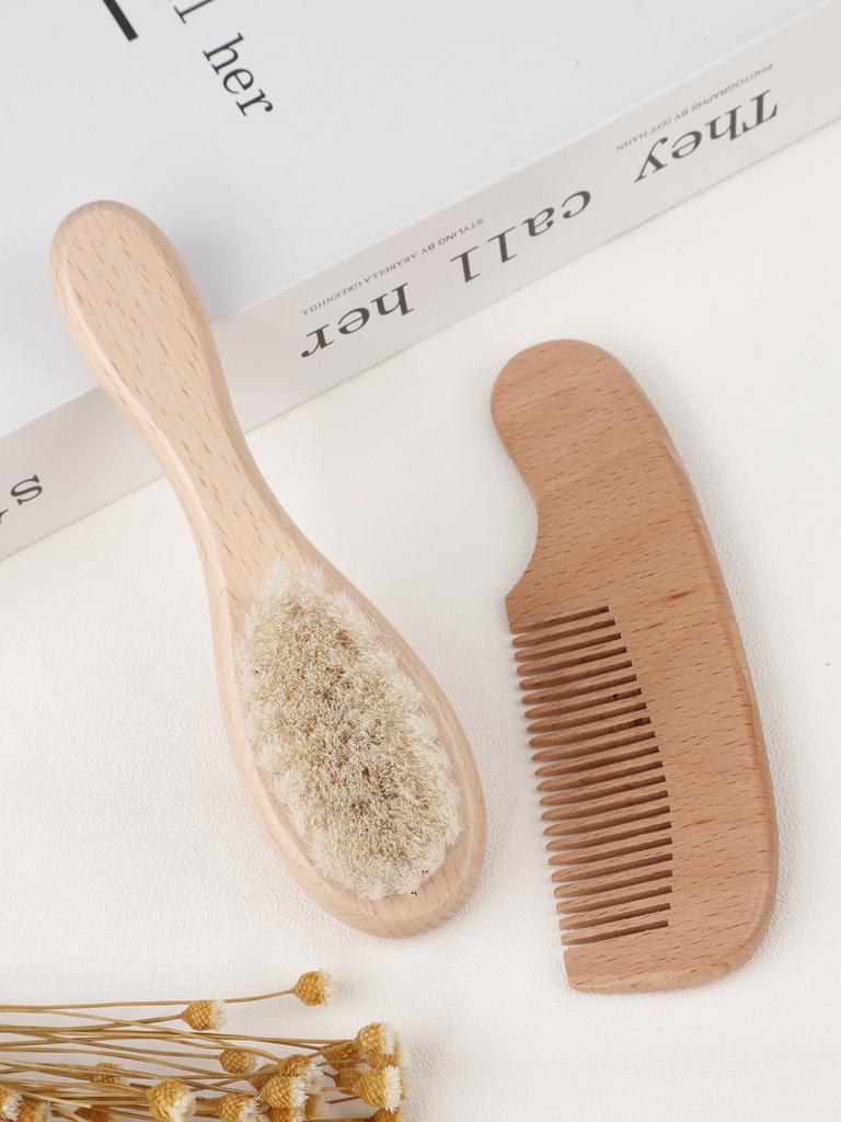 Beech Airbag Comb, Wool Brush, Flat Comb, Portable Baby Shampoo Brush, Wool Soft Brush, Hair Comb Set