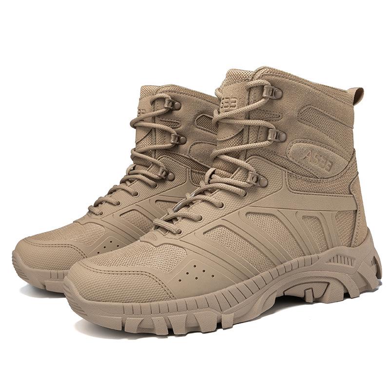 2025 Men s Desert Military Tactical Boots - Large Size, Outdoor Hiking & Mountaineering Training Boots 39 песочный