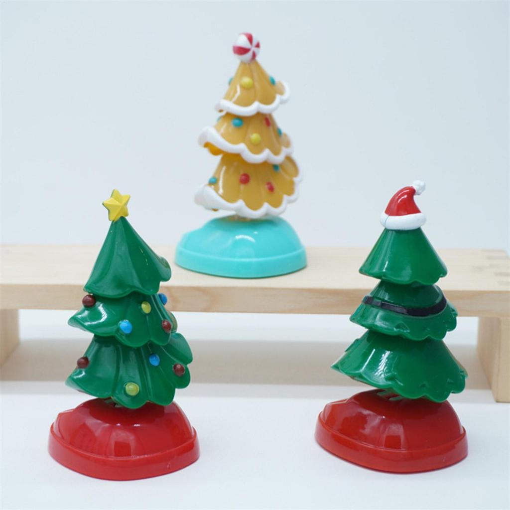 Solar Powered Dancing Christmas Tree Swinging Novelty Toy Desk Decor for Windowsill Car Dashboard Festive Party Decoration Gift