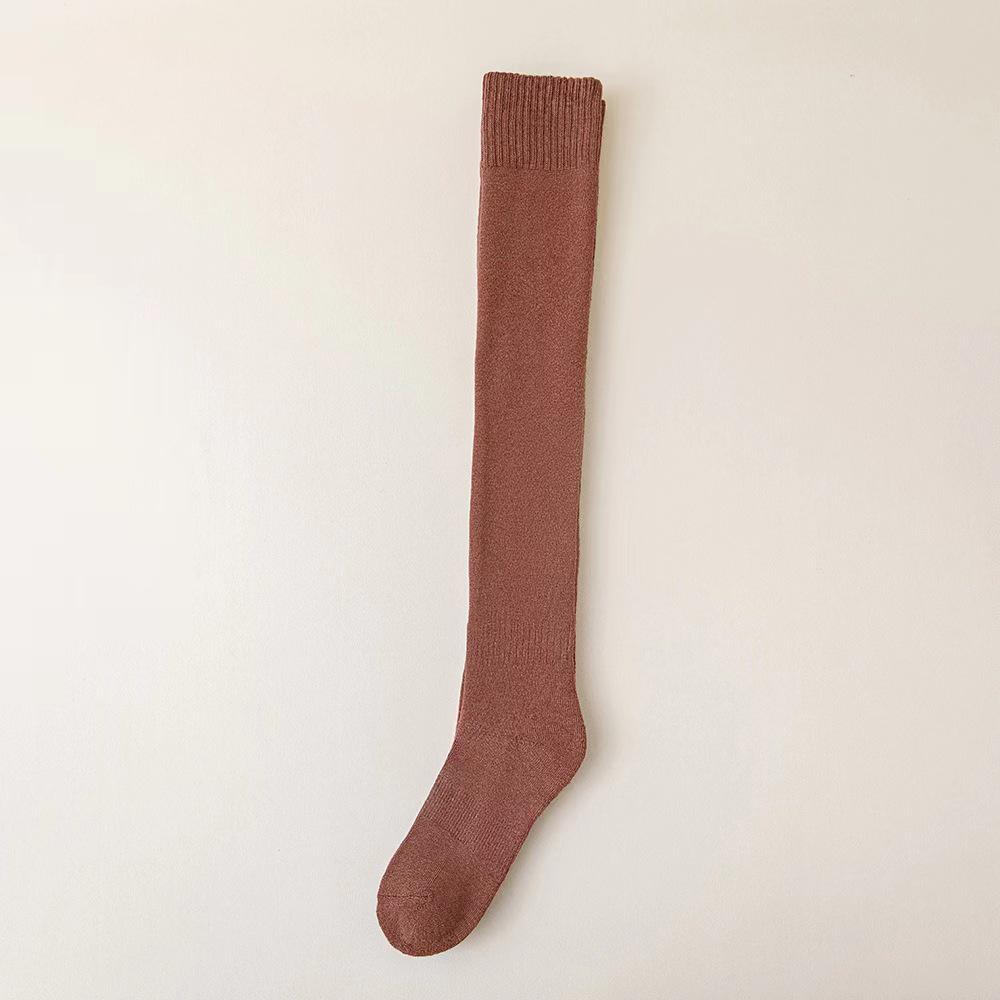 Damen Dicke Warme Kniehohe Frotteesocken - Einfarbig, Schweißabsorbierend, College-Stil
