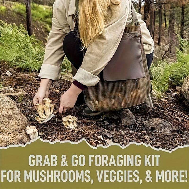Hunting Bag Mushroom Foraging Bag Mesh Foraging Pouch Harvesting Bag Collapsible Fruit Gathering Basket Picking Bag