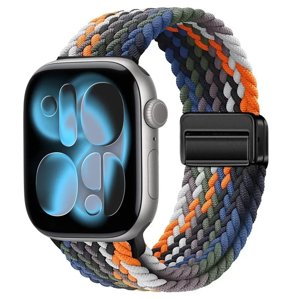 Nylon Strap for Apple Watch 11 10 46mm 42mm/Ultra 3 2 1 49mm Magnetic buckle Wristband iWatch 9 8 7 6 5 4 SE 45mm 44mm 41mm 40mm