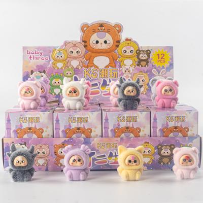 MINISO Flocking Cutie Surpriză Stitch Jucării de Modă Cutie Surpriză Mini Figurine Anime Ornamente Păpuși Fani Copii Cadou Crăciun Zi de Naștere