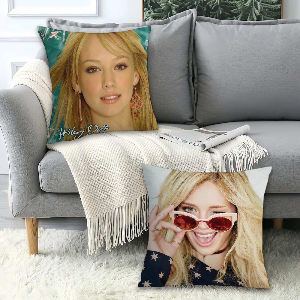 American Singer H-Hilary Duff Pillow Case Office Cushions Suitable For Sofa Car Bedroom Decorative Cushion Cover