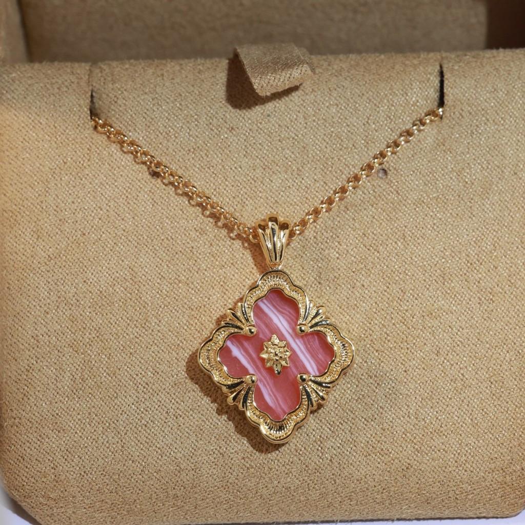 

Ожерелье в стиле ретро-дворца с клевером-четырехлистником из ракушки с бриллиантовой шлифовкой, двухстороннее ожерелье из агата и нефритовой пульпы, изготовленное из V-золота