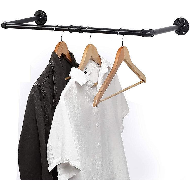 Arara de Roupas Montada na Parede Estilo Industrial para Homens e Mulheres
