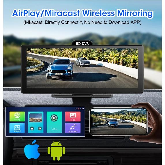 2025 New 4K Dash Cam Wireless Carplay Android Auto Support Rearview Camera 5GHz Wi-Fi Car DVR Black Box Automotive Accessories