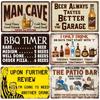 Vintage Beer BBQ Metal Aluminum Sign Plaque Retro Wall Decor for Home Kitchen Bar Cafe Garden Man Cave Decorative Plates