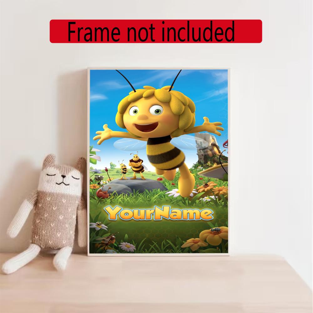 Biene Maja Customize Your Name Diamond Painting Round Diamond Diy Frameless Holiday Artwork Suitable For Home Office Wall Decoration
