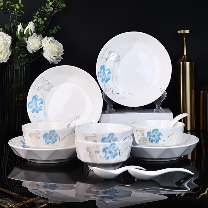 Yuzhuxun Набор столовой посуды из чистой белой керамики на 16 предметов