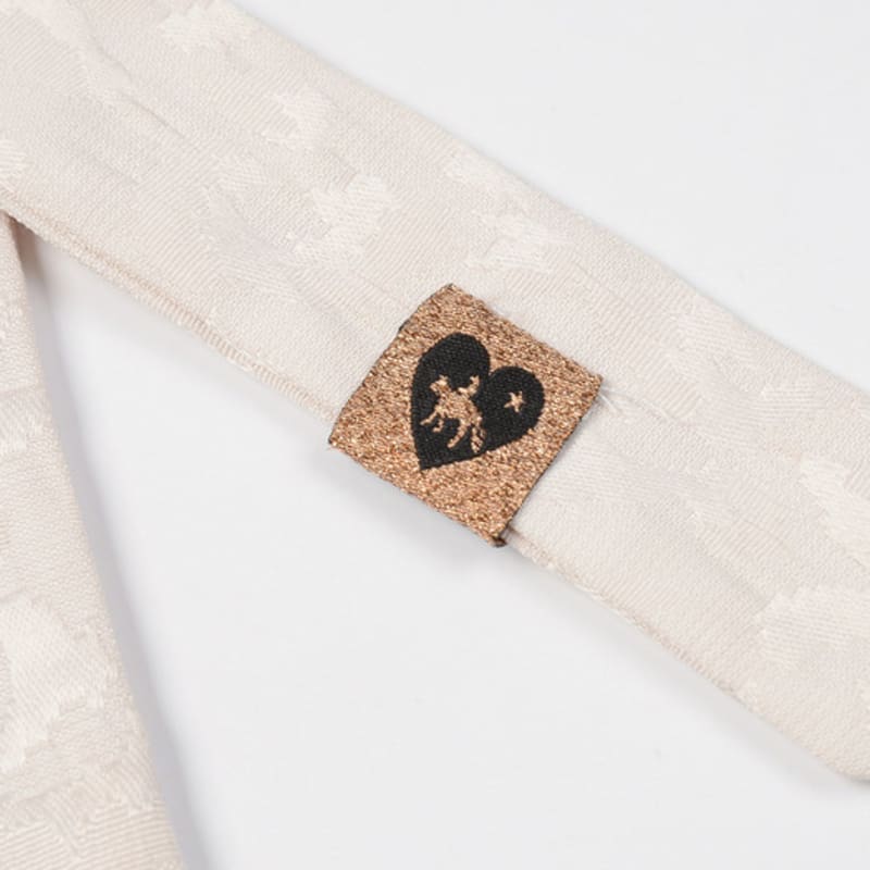 Eireve JACQUARD LEOPARD LONG TIE SCARF (CREAM)