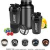 Tragbarer Protein-Shaker-Becher, 500 ml, mit Pulver-Aufbewahrungsbehälter, Mixerbecher, Fitnessstudio-Sport-Wasserflasche mit Schneebesenball, Trinkgeschirr