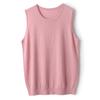 2025 Women's Fine Merino Wool Round Neck Sleeveless Knitted Vest – Solid Color, Loose Fit, Versatile Base Layer for Early Autumn