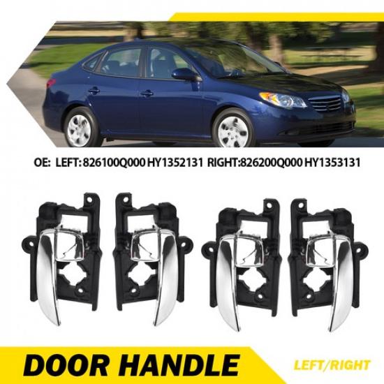 4x Ручка двери салона 2007 Для 2008 Hyundai 2009 Elantra 2010 Передняя Задняя Л+П
