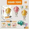 1SET Dancing Electric Octopus, Automatic Jumping Squid - Funny Trick Toy, LED Electronic Dancing Octopus Toy, Pink, Yellow, Green