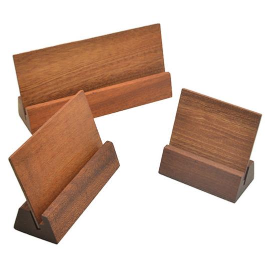 Wooden Place Card Holder Rustic Desk Calendar Wedding Banquet Restaurant Table Number Card Stand Photo Picture Display Base