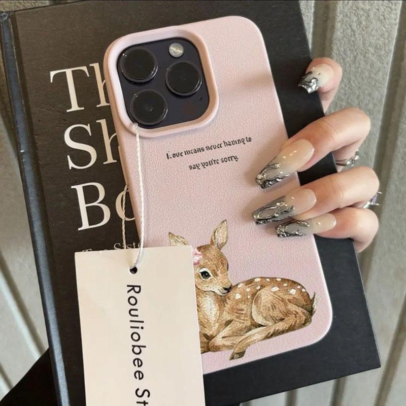 Creative English Letter Cherry Deer Pattern TPU Phone Case For iPhone 17 Pro Max Air 16 Plus 15 14 13 12 11 XS XR X 16E 17 Cover