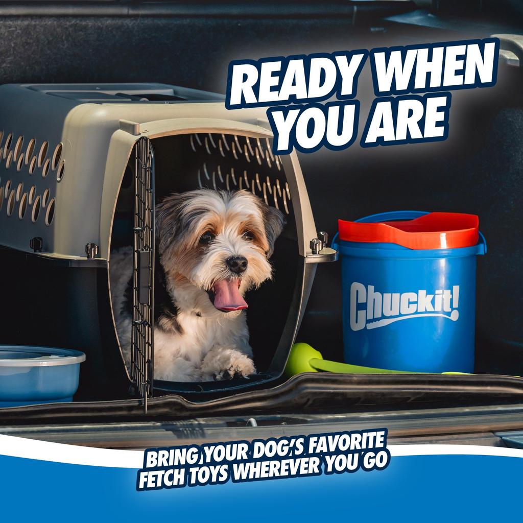 Bøtte med Ultraballer Medium Sett med 8 Bøtte med Ultraballer Medium Hundeleke Flytende Ball med Ballkaster 50933D Ekte Produkt Chuckit!