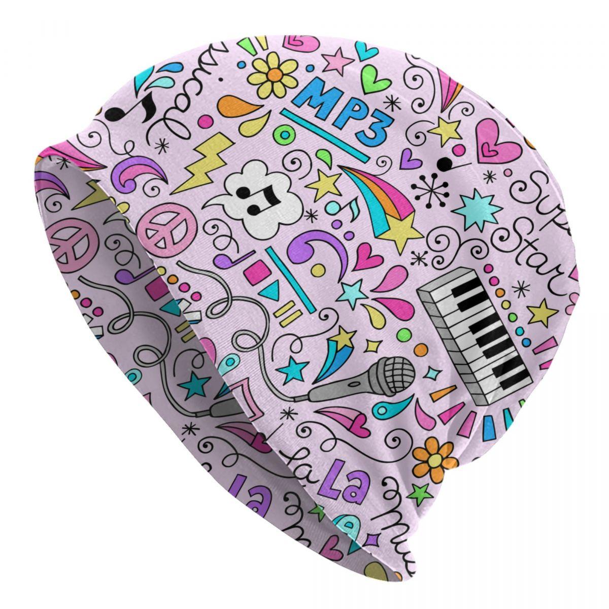 

Custom Colorful Music Musical Notes Skullies Beanies Caps Hip Hop Winter Warm Unisex WoUnisex Knitting Hats Unisex Adult Bonnet Hats Beanies Cap