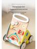 Multifunctional Wooden Baby Walker with Educational Busy Board and Piano